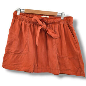 Cynthia Rowley Women's‎ A Line Tie Waist Lyocell Mini Skirt Orange XL